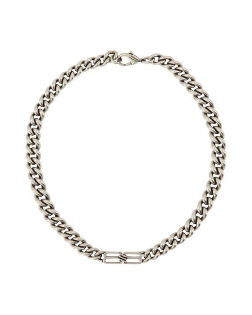 Balenciaga Metallic Bb Icon Gourmet Necklace