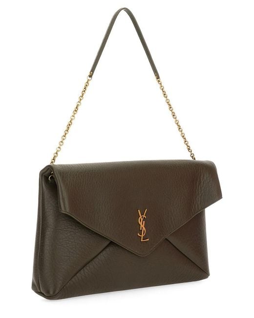 Saint Laurent Brown Clutch Bag "Envelope Cassandre" Xxl