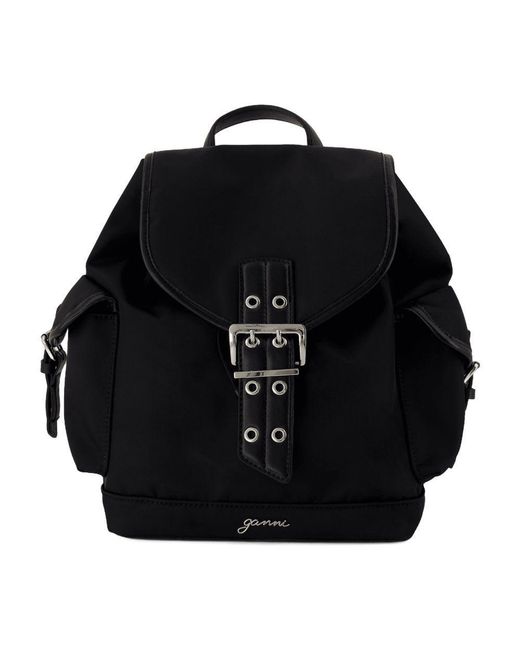 Ganni Black Bucky Small Backpack