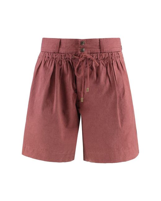 Isabel Marant Red Ingrid Cotton Shorts