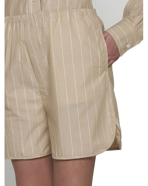 Filippa K Natural Striped Cotton Shorts
