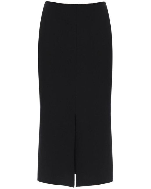 Dolce & Gabbana Black Milano-stitch Pencil Skirt