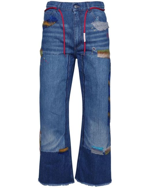 Marni Blue Patchwork Denim Jeans for men