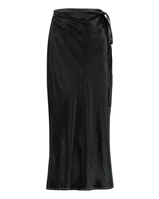 Acne Black Satin Skirt