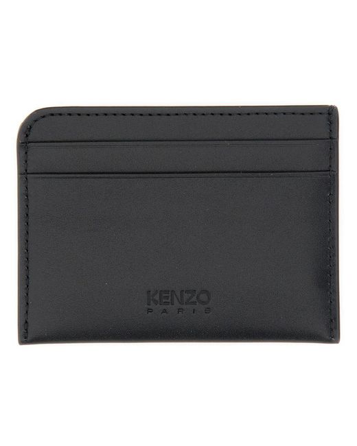 KENZO Black Card Holder With Logo for men