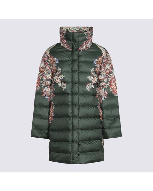 Etro Green Dark Down Jacket