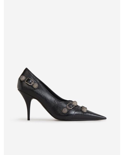 Balenciaga Black Leather Cargole Shoes