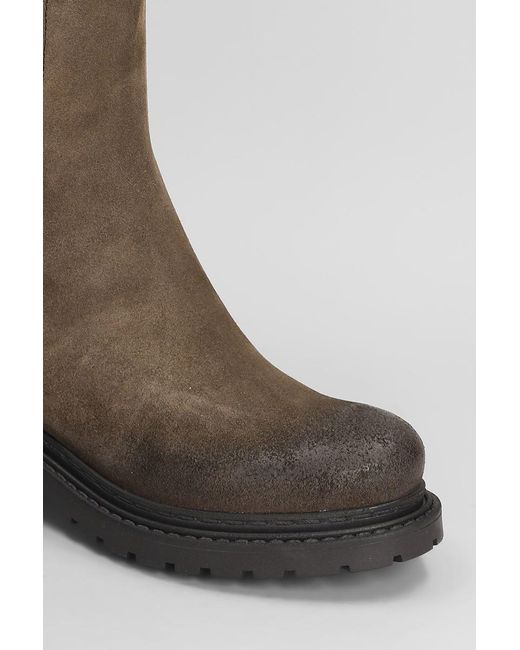 METISSE Brown Low Heels Ankle Boots