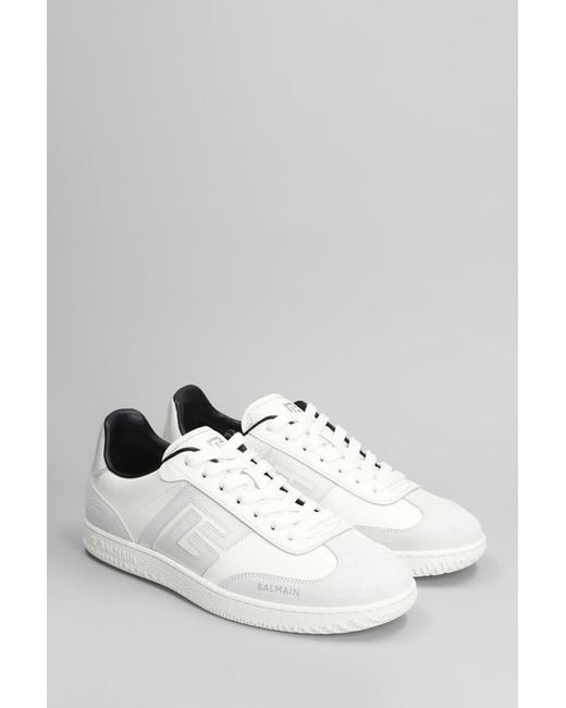 Balmain White Swan Suede Sneakers for men