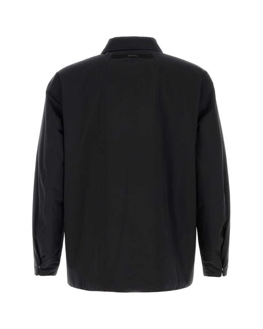 Herno Black Midnight Blue Nylon Padded Jacket for men