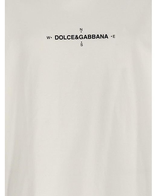 Dolce & Gabbana White Printed T-shirt for men