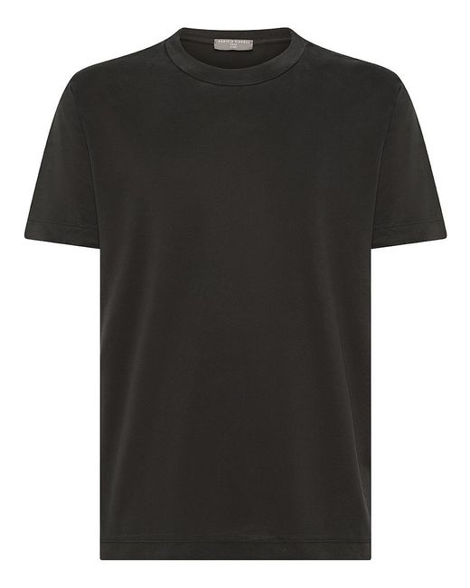 Daniele Fiesoli Black Crew-Neck Short-Sleeved Cotton T-Shirt for men