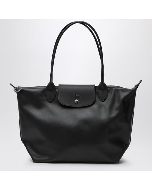 Longchamp Black Shopping Bag M Le Pliage Xtra