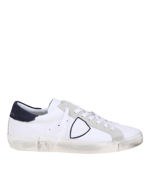 Philippe Model Metallic Leather And Suede Sneakers for men