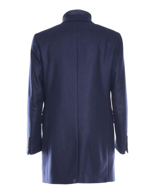Fay Blue Single-Breasted Coat for men