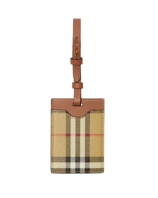 Burberry Metallic "House-Check" Leather Luggage Tag