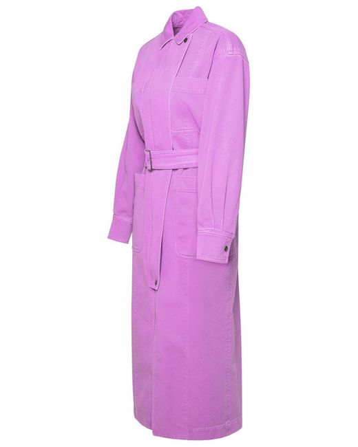 Max Mara Purple 'Gemona' Mallow Cotton Trench Coat