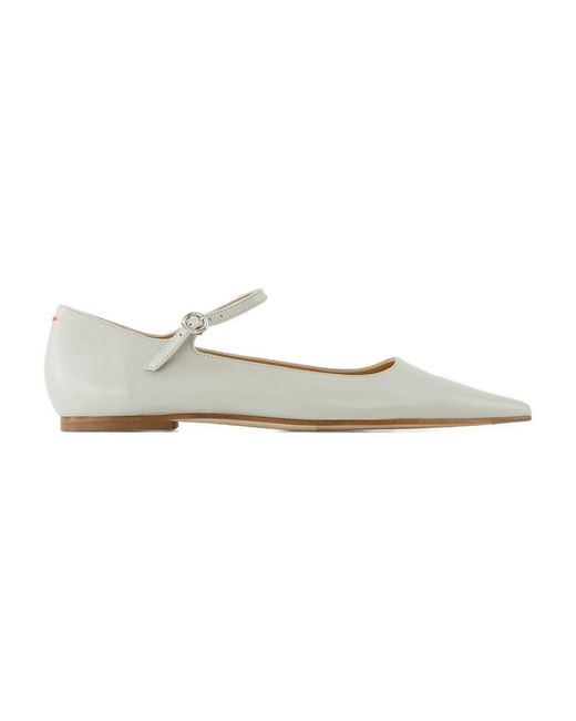 Aeyde White Cleo Ballerinas
