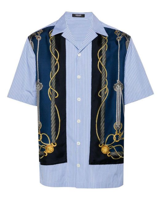 Versace Blue Camicia Nautical for men