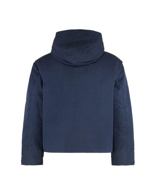 K-Way Blue Short Parka Guillermo With Hood for men