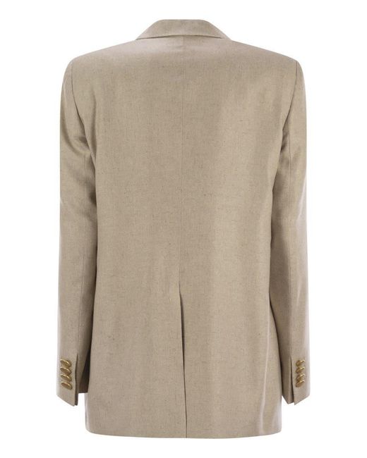 Tagliatore Natural Two-Button Silk Jacket