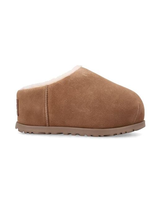 Ugg Brown Pumped Slides