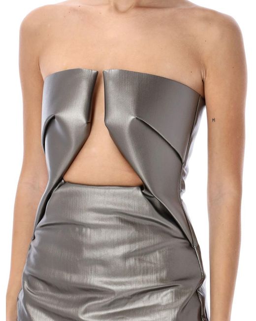 Rick Owens Gray Denim Short Dress