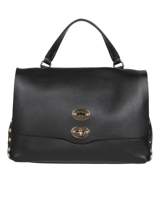 Zanellato Black Soft Leather Bag That Can Be Carried By Hand Or Over The Shoulder