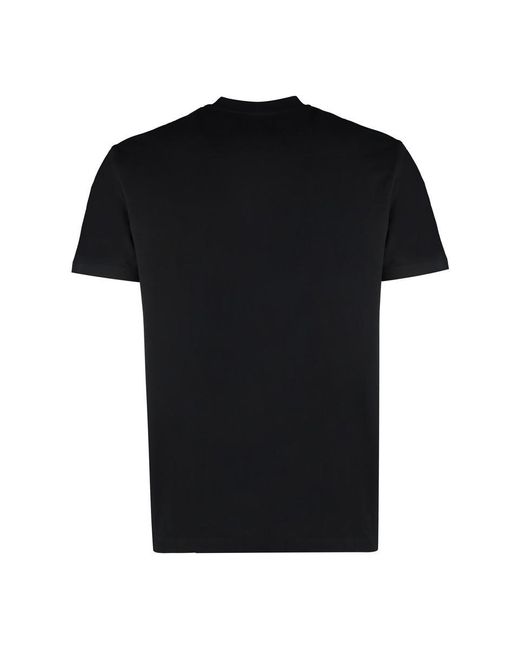 Ferragamo Black Cotton Crew-Neck T-Shirt for men