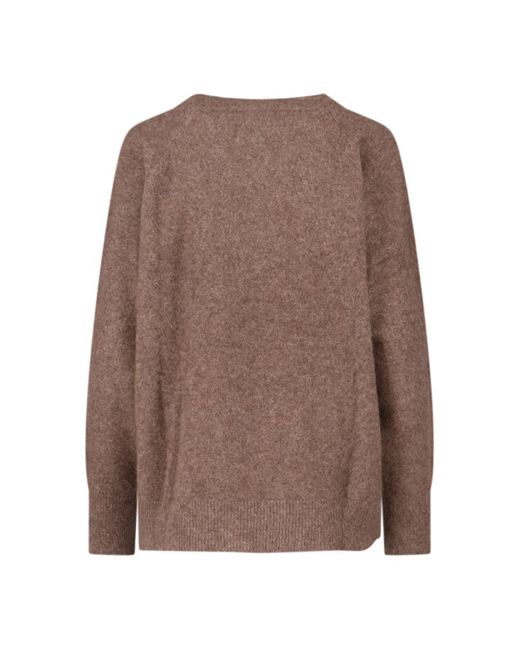 P.A.R.O.S.H. Brown Relaxed Fit Sweater With Ribbed Details