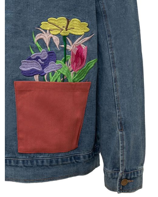 Kidsuper Blue Flower Jacket for men