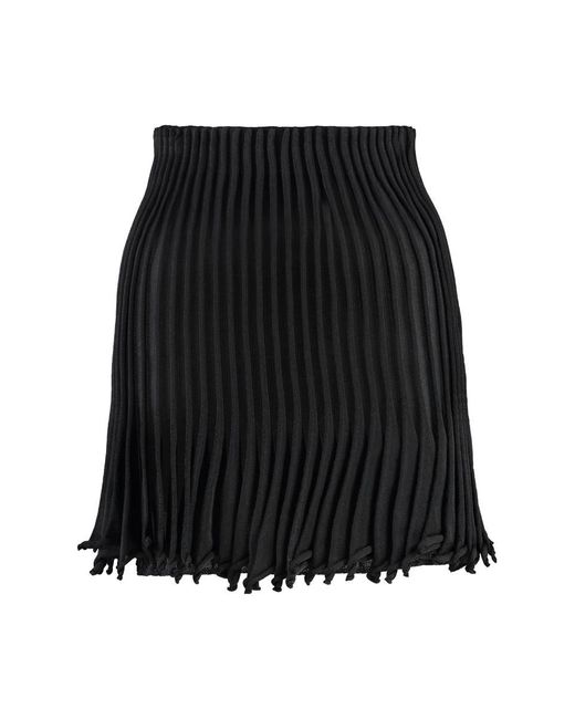 Alaïa Black Pleated Knitted Skirt