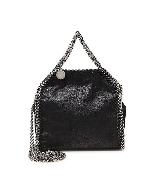 Stella McCartney Black Faux Leather Tiny Falabella Tote Bag