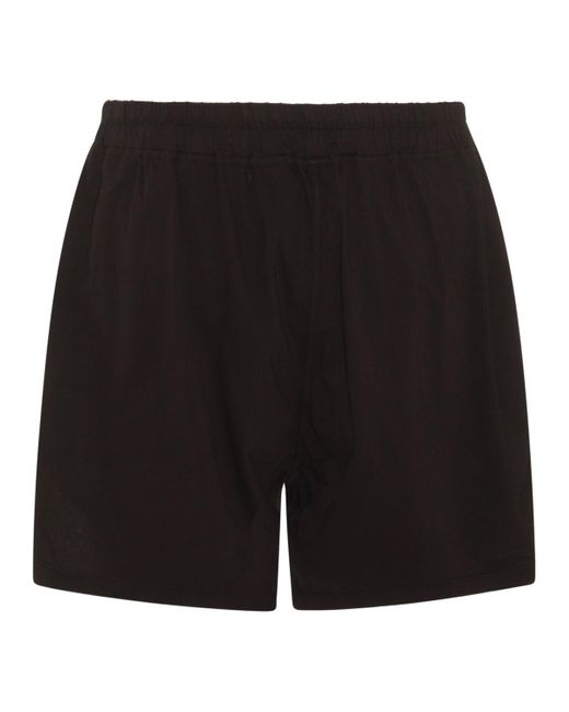 Rick Owens Black Cotton Shorts for men
