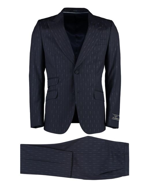 Gucci Blue Two-piece Suit In Wool for men