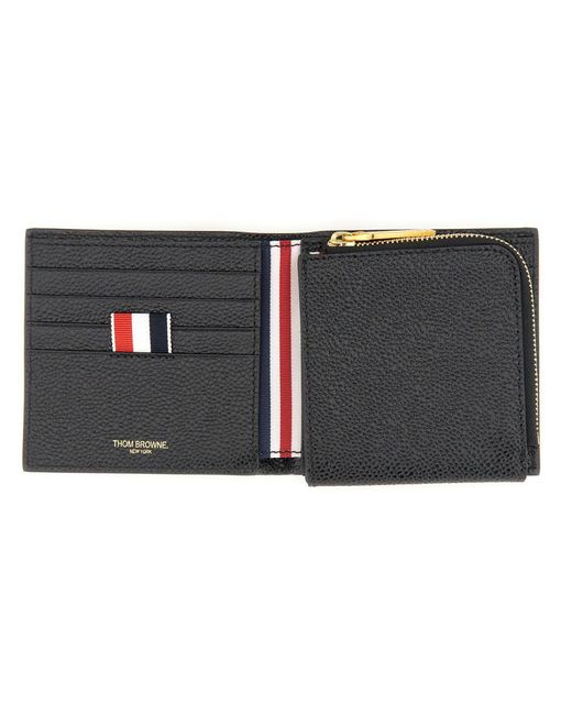 Thom Browne Black Leather Wallet for men