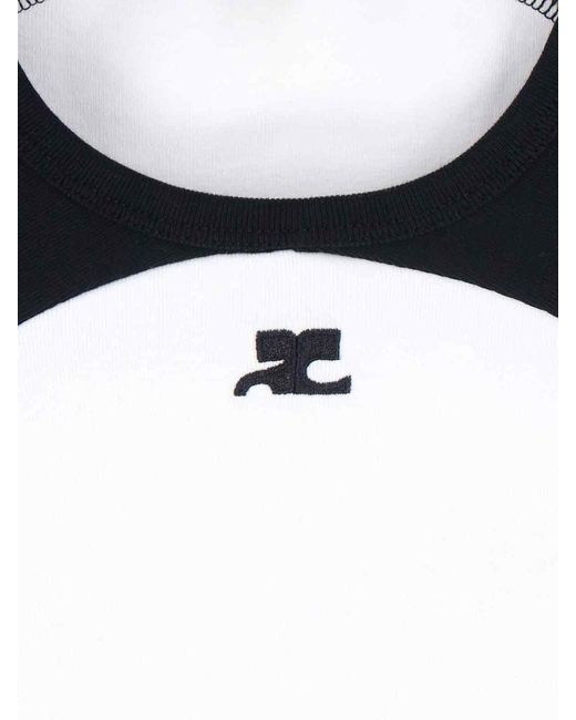 Courreges Black T-Shirts And Polos