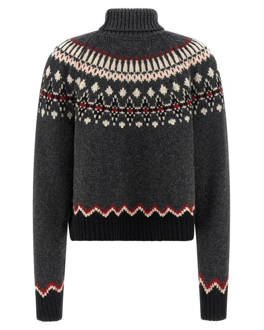 Alanui Black 'Sweet Winter' Turtleneck Sweater