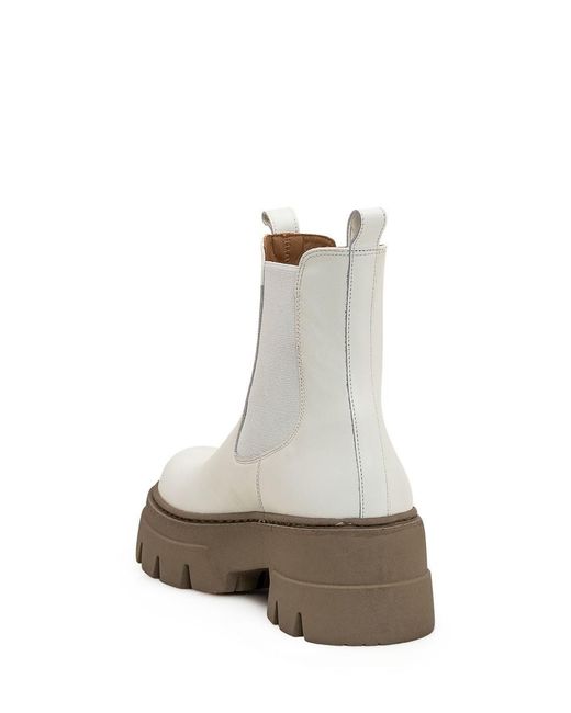 Ennequadro White Leather Boot