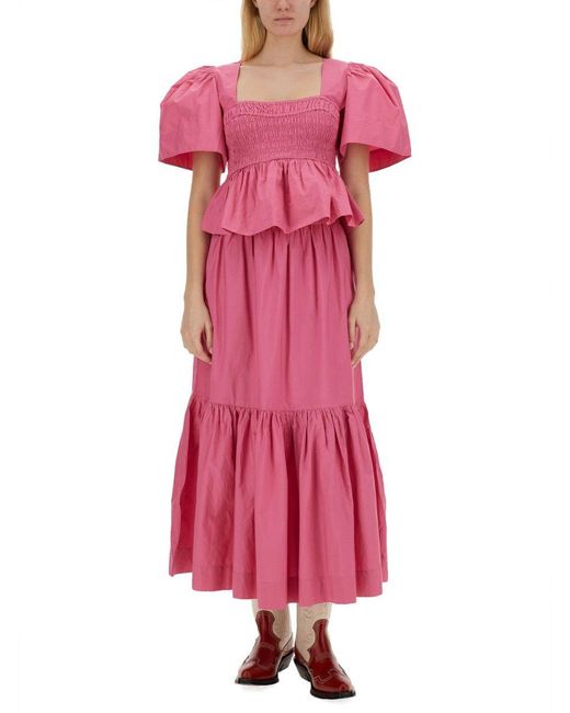 Ganni Pink Fuchsia Cotton Skirt