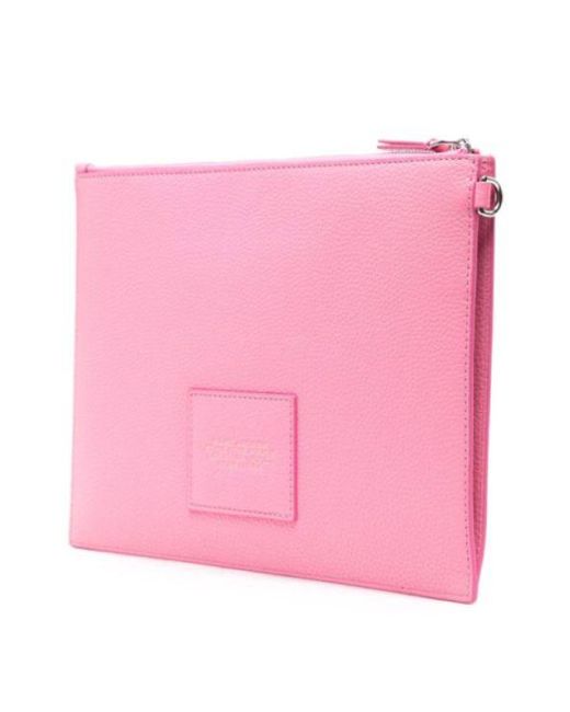 Marc Jacobs Pink 'The Large Pouch' Clutch With Engraved Logo