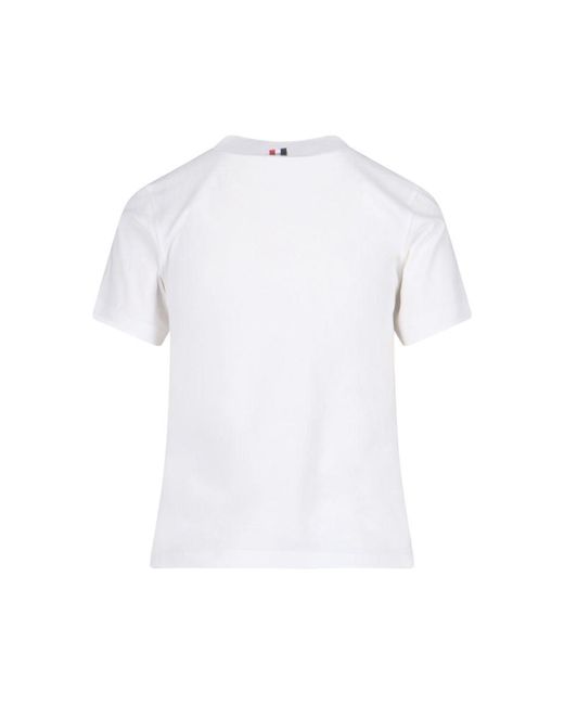 Thom Browne White Tricolour Back Detail T-shirt