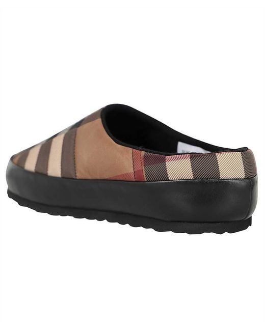 Burberry Brown Check Fabric Slippers for men