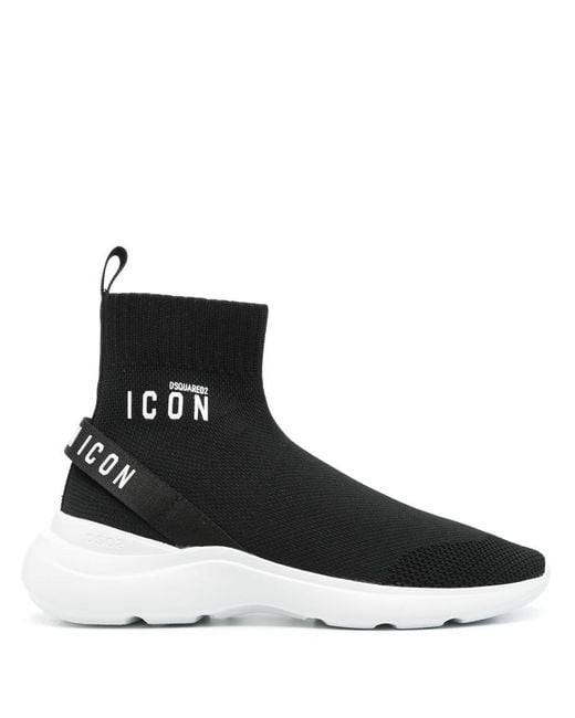DSquared² White Icon Fly High-Top Sneakers