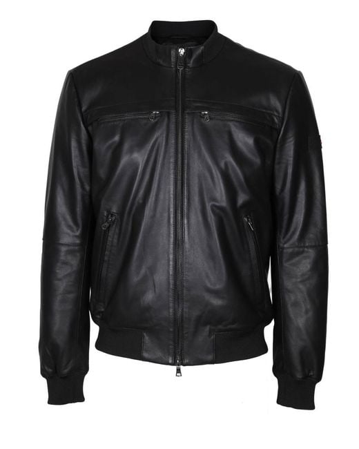 Peuterey Black Soft Leather Jacket for men