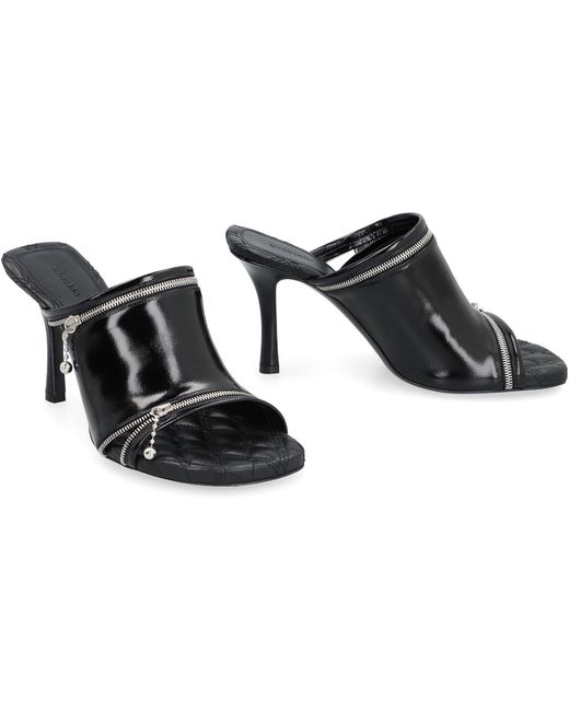 Burberry Black Peep Leather Sandals