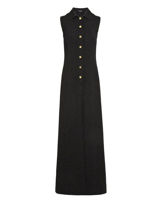 Giambattista Valli Black Button-Front Sleeveless Maxi Gilet