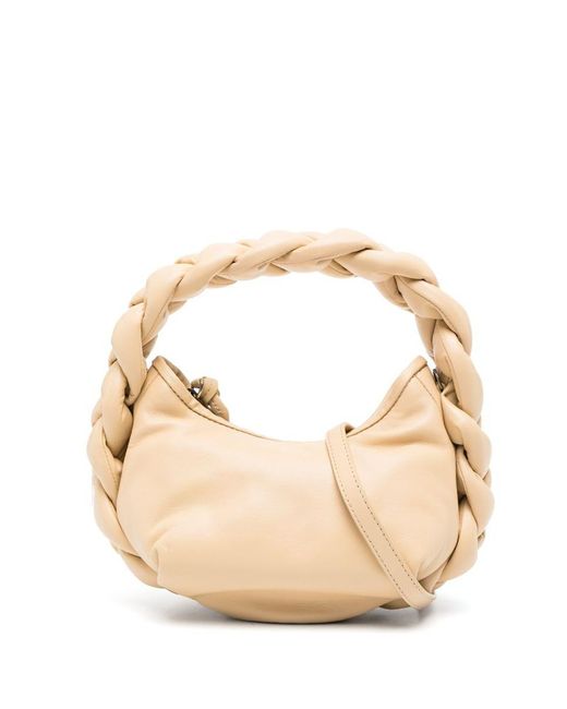 Hereu Natural Espiga Mini Braided Handle Leather Handbag
