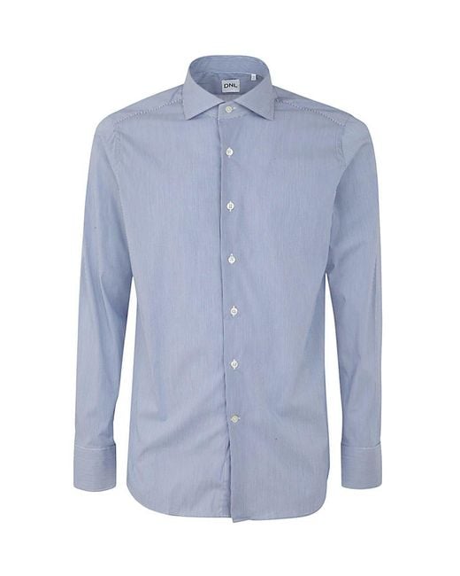 Caliban Blue Striped Shirt for men