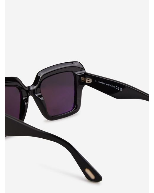 Tom Ford Black Esme Rectangular Sunglasses